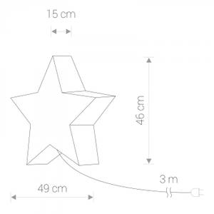 Stehlampe STAR Weiß - Kunststoff - Textil - 15 x 46 x 49 cm