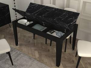 Table PERLINEA Noir - Bois manufacturé - 88 x 75 x 145 cm