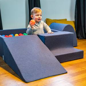 Spielplatz aus Schaumstoff Bällebad Grau - Hellgrün - Nachtblau - Perlweiß - Himmelblau - Durchscheinend - Anzahl Teile im Set: 200