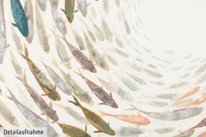 Acrylbild handgemalt Tornado der Fische Massivholz - Textil - 80 x 80 x 4 cm