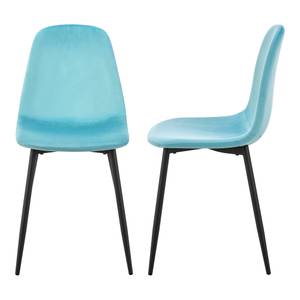 Lot de 2 chaises de salle à manger Bleu - Métal - 44 x 87 x 51 cm