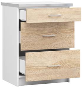 Meuble de Cuisine bas LIMA 60 3S Marron - Blanc - Bois manufacturé - 60 x 82 x 45 cm