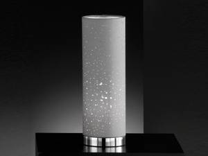 LED Tischlampe modern dimmbar Stoff Grau Grau - Silber - Metall - Textil - 12 x 35 x 12 cm