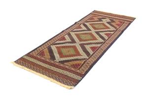 Kelim Afghan - 222x85cm Braun - Naturfaser - 85 x 1 x 222 cm