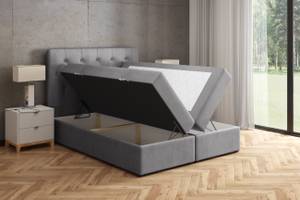 Boxspringbett ROMI Grau - Breite: 200 cm - H3