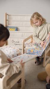 Set mit 2 Montessori-Stühlen Beige - Massivholz - 39 x 39 x 39 cm