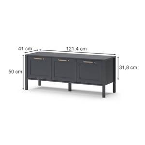 Buffet Ewan anthracite Gris - Bois manufacturé - 121 x 89 x 41 cm