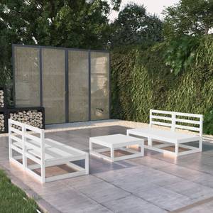 Garten-Lounge-Set (5-teilig) 3009862 Weiß - Massivholz - Holzart/Dekor - 70 x 30 x 70 cm