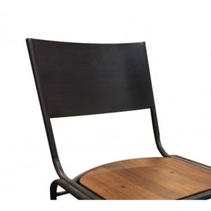 Lot de 2 chaises Design Industriel Marron - En partie en bois massif - 47 x 90 x 50 cm