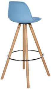 Tabouret de bar Corbin Bleu - Cuir synthétique - 38 x 99 x 44 cm