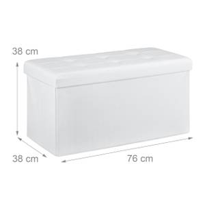 Pouf de rangement pliant lin Blanc