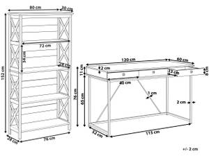 Büromöbel-Set FOSTER 2-tlg Schwarz - Braun - Weiß - Holzwerkstoff - 120 x 152 x 60 cm