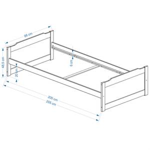 Einzelbett FRITZ Weiß - Massivholz - Holzart/Dekor - 99 x 49 x 205 cm