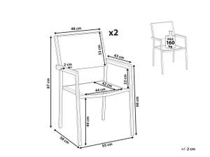 Esszimmerstuhl GROSSETO 2er Set Beige - Eiche Hell - Silber - 2er Set