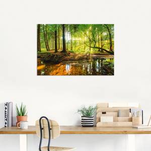 Alubild Wald mit Bach 30 x 20 cm