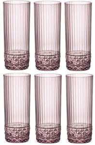 Highball-Glas America 20's 6er Set Pink - Naturfaser - 2 x 17 x 8 cm