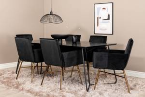 Essgruppe Pippi 9 (7-teilig) Schwarz - Massivholz - 90 x 75 x 190 cm