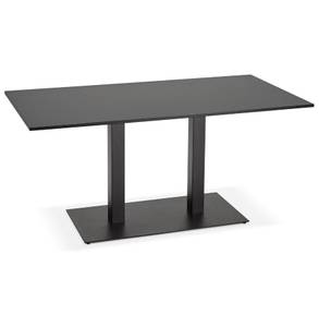 Table À Diner AUSTIN Noir - Bois massif - 80 x 75 x 160 cm