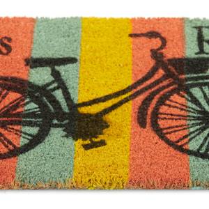 Tapis design vélo Rouge - Turquoise - Jaune - Fibres naturelles - Matière plastique - 60 x 2 x 40 cm