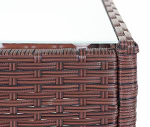 Poly-Rattan Garnitur D82 (4-teilig) Braun - Cremeweiß