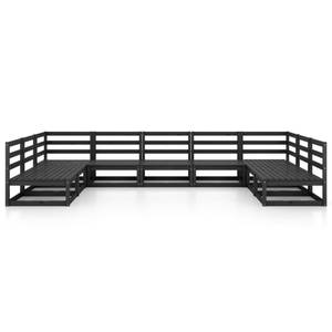 Garten-Lounge-Set 3009751-1 (9-teilig) Schwarz - Massivholz - Holzart/Dekor - 70 x 67 x 70 cm