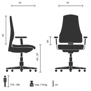 Home Office Bürostuhl SOLAO 200 Grau - Textil - 60 x 87 x 51 cm