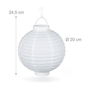 Lampions LED blanc set de 10 Blanc - Papier - Matière plastique - 20 x 25 x 20 cm