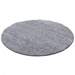 Tapis shaggy UNI L ⌀160 argent Argenté - 160 x 160 cm