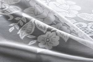 Bogenstore Barock Gardine Jacquard Weiß - Textil - 300 x 145 x 1 cm