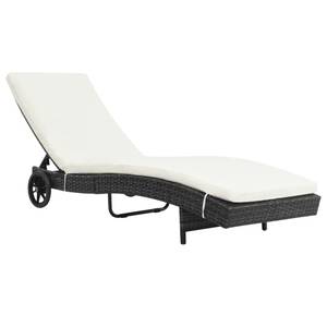 Chaise longue Noir - Matière plastique - Polyrotin - 199 x 37 x 60 cm