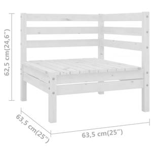 Salon de jardin Blanc - Bois massif - Bois/Imitation - 64 x 63 x 64 cm