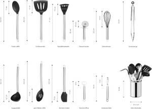 Küchenhelfer-Set EW-KS-1203 12-tlg Silber - Anzahl Teile im Set: 12