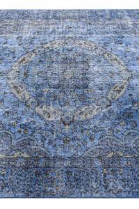 Teppich Ultra Vintage XV Blau - Textil - 163 x 1 x 254 cm