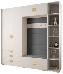 Garderobe Inova 4 Z10 Gold - Grau - Weiß - Gold