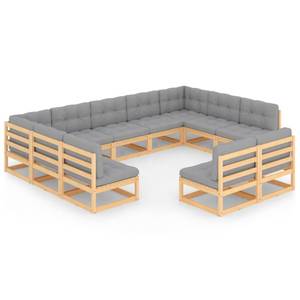 Garten-Lounge-Set (11-teilig) 3009757-2 Grau - Holz