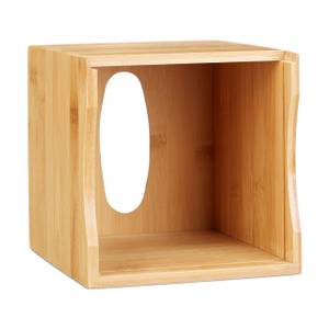 Kosmetiktücherbox quadratisch Braun - Bambus - 15 x 16 x 15 cm
