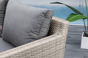 Dining Lounge Set Maya Alu / Polyrattan Grau - Metall - Polyrattan