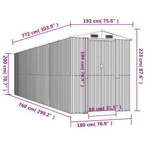 Geräteschuppen 3014781-3 Dunkelbraun - Tiefe: 772 cm