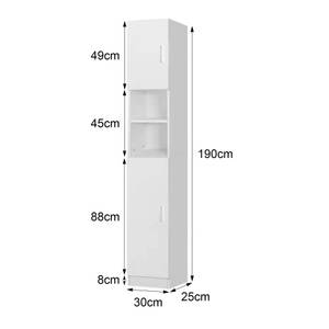 Meuble de salle de bains Hochschrank Blanc - Bois manufacturé - 39 x 17 x 105 cm