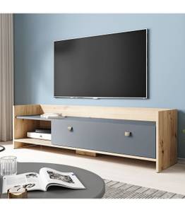 Meuble TV Open Marron - Gris - Bois manufacturé - 40 x 37 x 140 cm