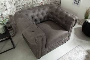 Sessel CHESTERFIELD Grau - Textil - 110 x 70 x 86 cm