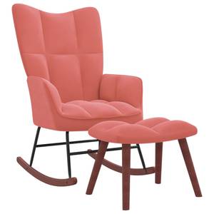 chaise à bascule avec tabouret 3011660-2 Rose foncé