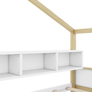 Hausbett Kian Braun - Weiß - Holzwerkstoff - Massivholz - 145 x 170 x 210 cm