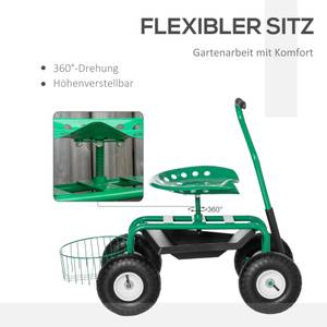 Gartenwagen 845-029GN Grün - Metall - 45 x 59 x 81 cm