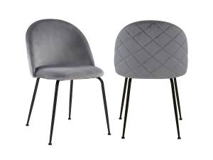 Chaise MELBOURNE Lot de 2 Gris - Lot de 2