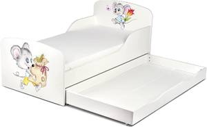 Moderne Lit Enfant Blanche Motif Bois manufacturé - 76 x 66 x 144 cm