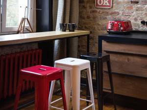 Tabouret de bar CABRILLO Blanc - 30 x 60 x 34 cm