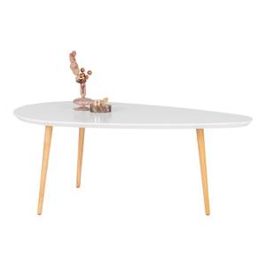 Table basse Vado Blanc - En partie en bois massif - 60 x 45 x 110 cm