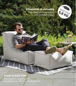 Sitzsack, Hocker, Schutzhülle Sundowner Grau - Textil - 60 x 65 x 95 cm