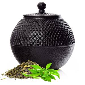 Boîte à thé en fonte émaillée 750 ml Noir - Métal - 13 x 11 x 13 cm